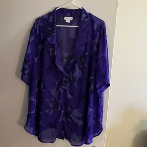 Avenue Deep Purple Sheer Blouse